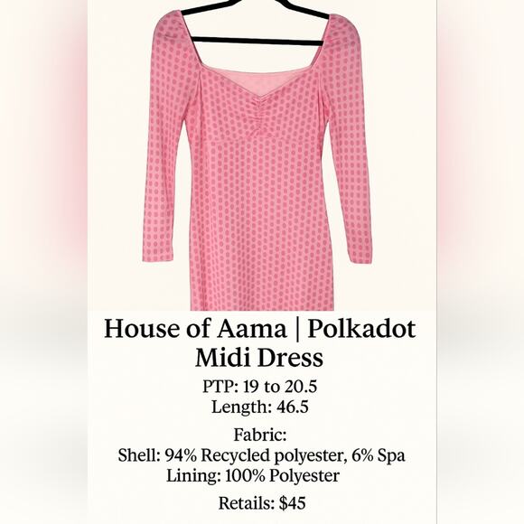 Pink Polka Dot Mesh Midi Dress – Size L (House of Aama x Target) - Picture 3 of 10